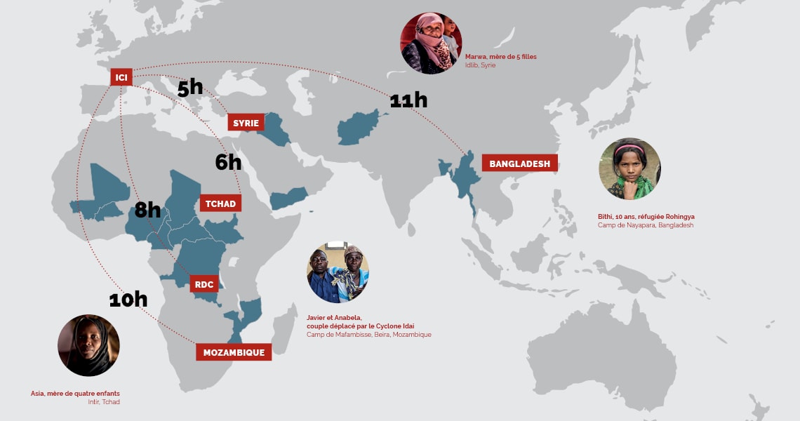 Temoignages carte du monde Campagne SOLIDARITES INTERNATIONAL