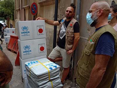 Distribution de kits abris à Beyrouth